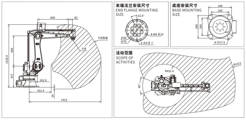 Industrial Palletizing Robot Working Envelope Diagram Industrial Palletizing Robot Working Envelope Diagram